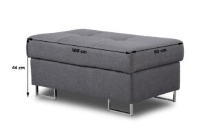 Πουφ χωρις αποθηκευτικό χώρο Anna /Γκρι/ 100x44x60 BOG5465