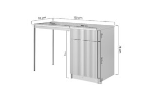 Γραφείο Nicole 120 εκ. - Μαύρο / Μαύρα πόδια BOG 5648