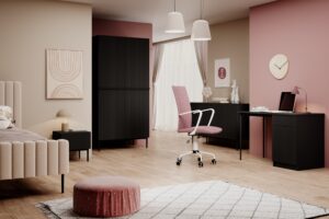 Γραφείο Nicole 120 εκ. - Μαύρο / Μαύρα πόδια BOG 5648