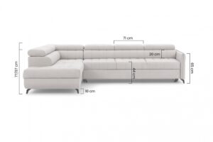 Γωνιακός Καναπές/Κρεβάτι Elaris Maxi / Μπεζ/ Δεξιά γωνία/ 320x97x203 BOG3658