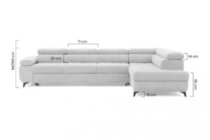 Καναπές/Κρεβάτι Dronis Maxi /Γκρι / Άριστερή γωνία/ 338x100x203 BOG2691