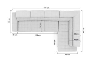 Καναπές/Κρεβάτι Dronis Maxi /Γκρι / Άριστερή γωνία/ 338x100x203 BOG2691