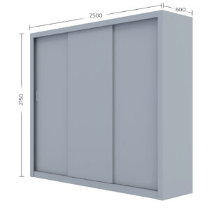 Ντουλάπα Grandio Γκρι 250x60x215cm