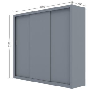 Ντουλάπα Grandio Γκρι 250x60x215cm