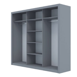 Ντουλάπα Grandio Γκρι με καθρέφτη 250x60x215cm