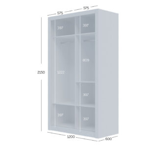 Ντουλάπα Linea Λευκή 120x60x215cm