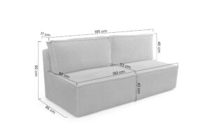 Καναπές/Κρεβάτι Solva/ Μπεζ/ 195x90x95 BOG7853