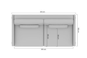 Καναπές/Κρεβάτι Melia / Γκρι/ 213x85x106 BOG4674