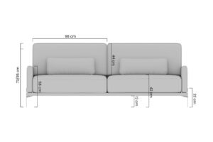 Καναπές/Κρεβάτι Melia / Γκρι/ 213x85x106 BOG4674
