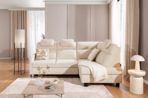 Καναπές/Κρεβάτι Lari / Κρεμ/ Δεξιά γωνία/ 241x100x180 BOG3421