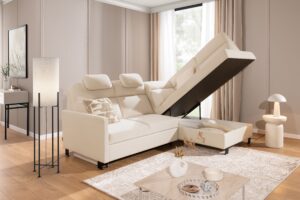 Καναπές/Κρεβάτι Lari / Κρεμ/ Δεξιά γωνία/ 241x100x180 BOG3421