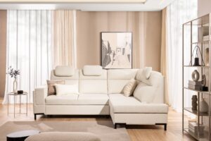 Καναπές/Κρεβάτι Lari / Κρεμ/ Δεξιά γωνία/ 257x100x180 BOG3420