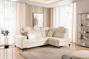 Καναπές/Κρεβάτι Lari / Κρεμ/ Δεξιά γωνία/ 257x100x180 BOG3420