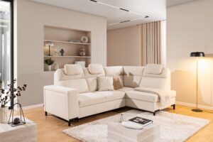 Καναπές/Κρεβάτι Lari / Κρεμ/ Δεξιά γωνία/ 257x100x180 BOG3424