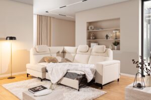 Καναπές/Κρεβάτι Lari με αποθηκευτικό χώρο/ Κρεμ/ Αριστερή γωνία/ 257x100x180 BOG3421