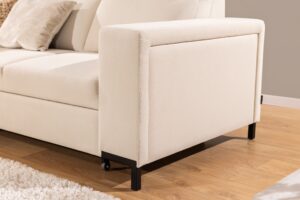 Καναπές/Κρεβάτι Lari με αποθηκευτικό χώρο/ Κρεμ/ Αριστερή γωνία/ 257x100x180 BOG3421