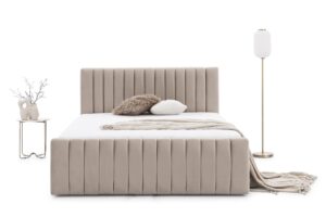 Επενδεδυμένο Κρεβάτι Niki μπεζ με Αποθηκευτικό Χώρο για στρώμα 120x200