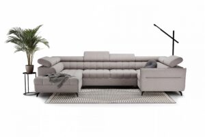 Γωνιακός καναπές/κρεβάτι Elaris U / Μπεζ/ 340x97x203 Αριστερή γωνία BOG0044