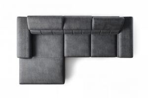 Γωνιακός Καναπές/Κρεβάτι Taler Mini/ Γραφίτης/Χρυσά πόδια/ Αριστερή γωνία/ 293x96x176 BOG7589