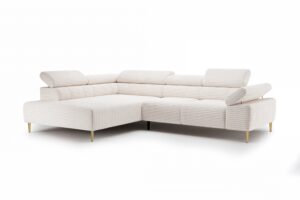 Γωνιακός Καναπές/Κρεβάτι Taler/ Κρεμ/ Χρυσά πόδια/ Αριστερή γωνία/ 312x96x214 BOG5213