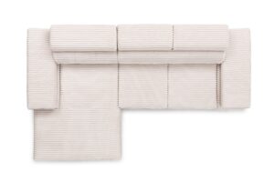 Γωνιακός Καναπές/Κρεβάτι Taler Mini/ Κρεμ/Χρυσά πόδια/ Αριστερή γωνία/ 293x96x176 BOG0569