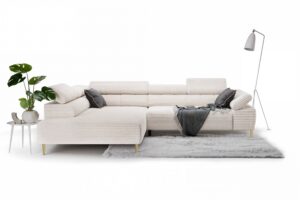 Γωνιακός Καναπές/Κρεβάτι Taler/ Κρεμ/ Χρυσά πόδια/ Αριστερή γωνία/ 312x96x214 BOG5213