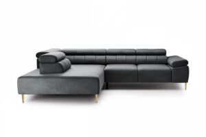Γωνιακός Καναπές/Κρεβάτι Taler/ Γραφίτης/ Χρυσά πόδια/ Αριστερή γωνία/ 312x96x214 BOG5988