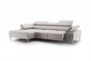 Γωνιακός Καναπές/Κρεβάτι Taler Mini/ Μπεζ/Χρυσά πόδια/ Αριστερή γωνία/ 293x96x176 BOG1999