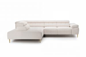 Γωνιακός Καναπές/Κρεβάτι Taler/ Κρεμ/ Χρυσά πόδια/ Αριστερή γωνία/ 312x96x214 BOG5213