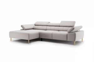 Γωνιακός Καναπές/Κρεβάτι Taler Mini/ Μπεζ/Χρυσά πόδια/ Αριστερή γωνία/ 293x96x176 BOG1999