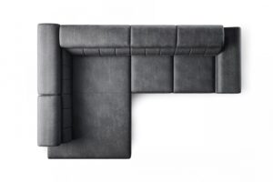 Γωνιακός Καναπές/Κρεβάτι Taler/ Γραφίτης/ Χρυσά πόδια/ Αριστερή γωνία/ 312x96x214 BOG5988