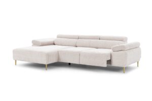 Γωνιακός Καναπές/Κρεβάτι Taler Mini/ Κρεμ/Χρυσά πόδια/ Αριστερή γωνία/ 293x96x176 BOG0569