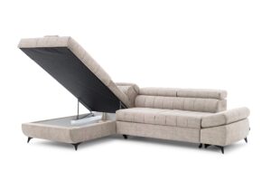 Γωνιακός Καναπές/Κρεβάτι Valer L/ Κρεμ/ Αριστερη γωνία/ 280x97x203 BOG56332