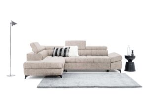 Γωνιακός Καναπές/Κρεβάτι Valer L/ Κρεμ/ Αριστερη γωνία/ 280x97x203 BOG56332