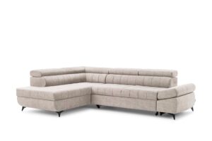 Γωνιακός Καναπές/Κρεβάτι Valer L/ Κρεμ/ Αριστερη γωνία/ 280x97x203 BOG56332