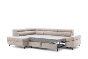 Γωνιακός Καναπές/Κρεβάτι Valer L/ Κρεμ/ Αριστερη γωνία/ 280x97x203 BOG56332