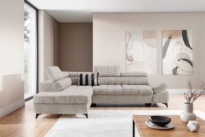 Γωνιακός Καναπές/Κρεβάτι Valer L/ Κρεμ/ Αριστερη γωνία/ 280x97x203 BOG56332