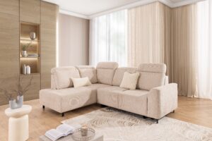 Καναπές/Κρεβάτι Magni με αποθηκευτικό χώρο/ Μπεζ/ Αριστερή γωνία/ 256x112x194 BOG3424