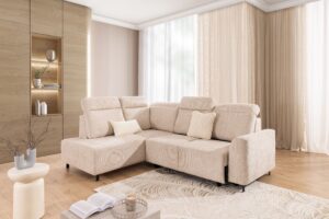 Καναπές/Κρεβάτι Magni με αποθηκευτικό χώρο/ Μπεζ/ Αριστερή γωνία/ 256x112x194 BOG3424