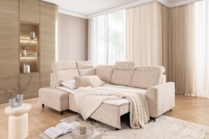 Καναπές/Κρεβάτι Magni με αποθηκευτικό χώρο/ Μπεζ/ Αριστερή γωνία/ 256x112x194 BOG3424