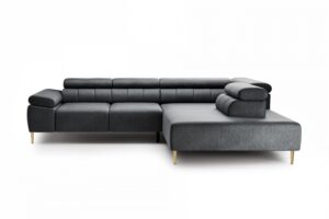 Γωνιακός Καναπές/Κρεβάτι Taler/ Γραφίτης/Χρυσά πόδια/ Δεξιά γωνία/ 312x96x214 BOG5988