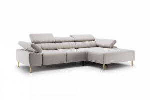 Γωνιακός Καναπές/Κρεβάτι Taler Mini/ Μπεζ/Χρυσά πόδια/ Δεξιά γωνία/ 293x96x176 BOG1989