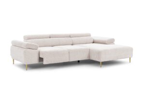 Γωνιακός Καναπές/Κρεβάτι Taler Mini/ Κρεμ/Χρυσά πόδια/ Δεξιά γωνία/ 293x96x176 BOG0569