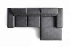 Γωνιακός Καναπές/Κρεβάτι Taler Mini/ Γραφίτης/Χρυσά πόδια/ Δεξιά γωνία/ 293x96x176 BOG7089