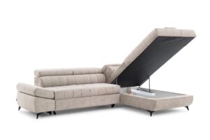 Γωνιακός Καναπές/Κρεβάτι Valer L/ Κρεμ/ Δεξιά γωνία/ 280x97x203 BOG56337