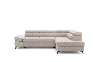 Γωνιακός Καναπές/Κρεβάτι Valer L/ Κρεμ/ Δεξιά γωνία/ 280x97x203 BOG56337