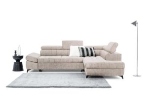 Γωνιακός Καναπές/Κρεβάτι Valer L/ Κρεμ/ Δεξιά γωνία/ 280x97x203 BOG56337