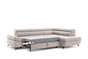 Γωνιακός Καναπές/Κρεβάτι Valer L/ Κρεμ/ Δεξιά γωνία/ 280x97x203 BOG56337
