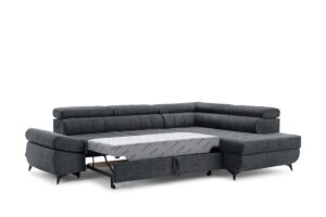 Γωνιακός καναπές/Κρεβάτι Valer L /Γραφίτης/ 280x97x203/ Δεξιά γωνία BOG2683