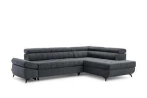 Γωνιακός καναπές/Κρεβάτι Valer L /Γραφίτης/ 280x97x203/ Δεξιά γωνία BOG2683